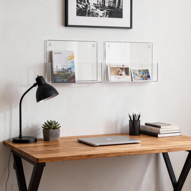 Wall-Mount Acrylic Document Holders 2-Pack for Legal Size Files & Brochures