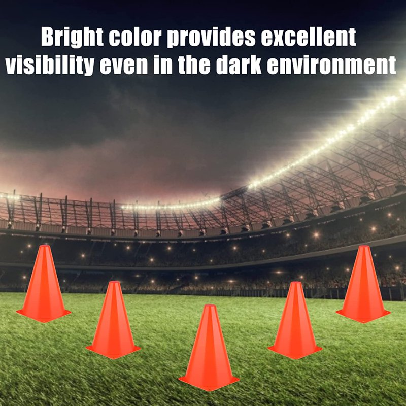 Soccer Training Cones 12-Piece Set 7 Inch Plastic Field Markers for Indoor Outdoor Practice