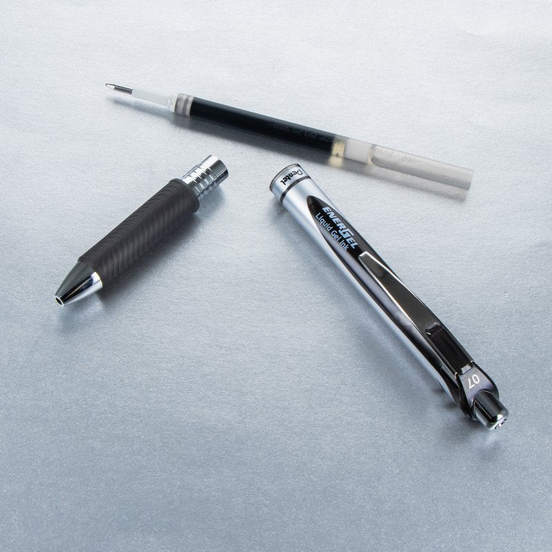 Gel Pen Set with 0.7mm Metal Tip - Smooth, Fast-Drying Ink, Black, Multiple Pack Sizes