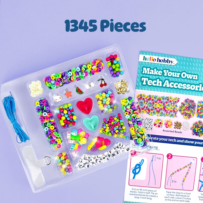 Beaded DIY Phone Charm Kit for Personalized Tech Accessories