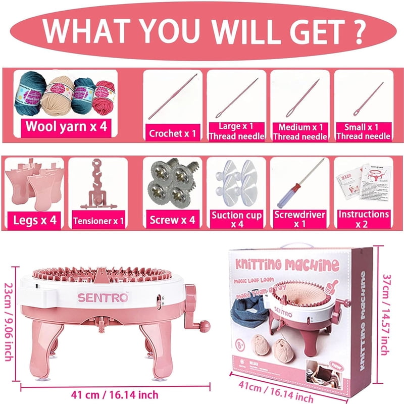 Knitting Machine with 48 Needles DIY Weaving Loom Kit for Beginners and Adults