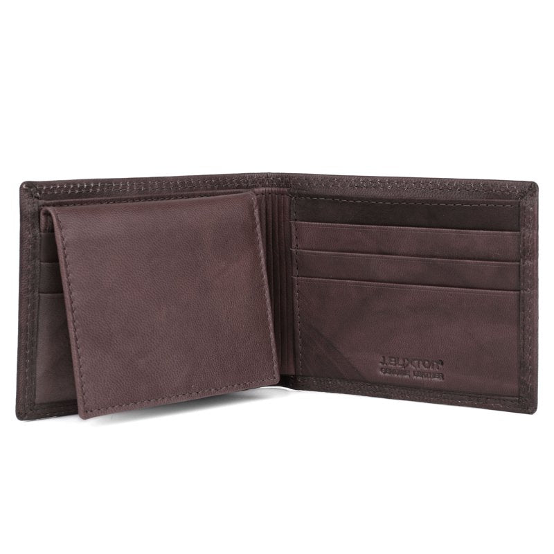 Men's Leather Credit Card Billfold Wallet with Removable Card Case