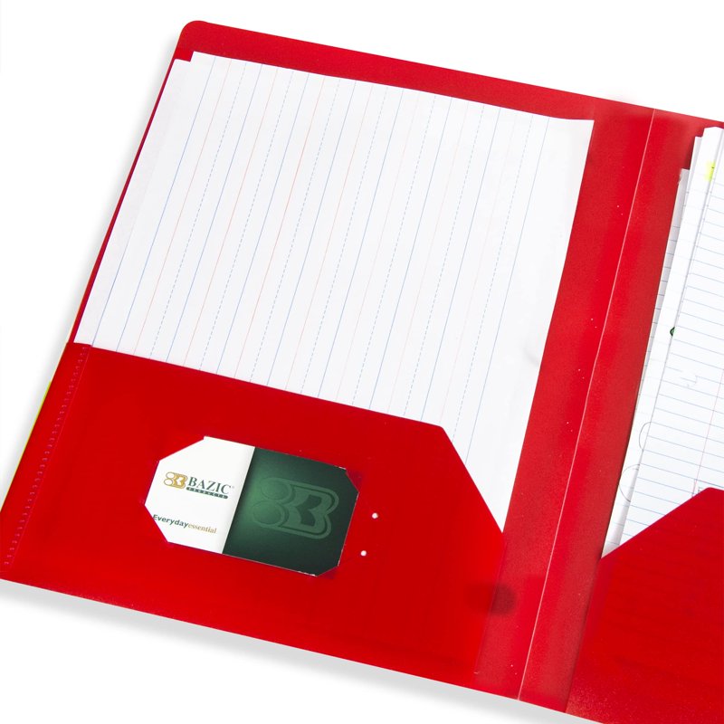 Poly Pocket Folder Set - 8 Durable Letter-Size File Folders