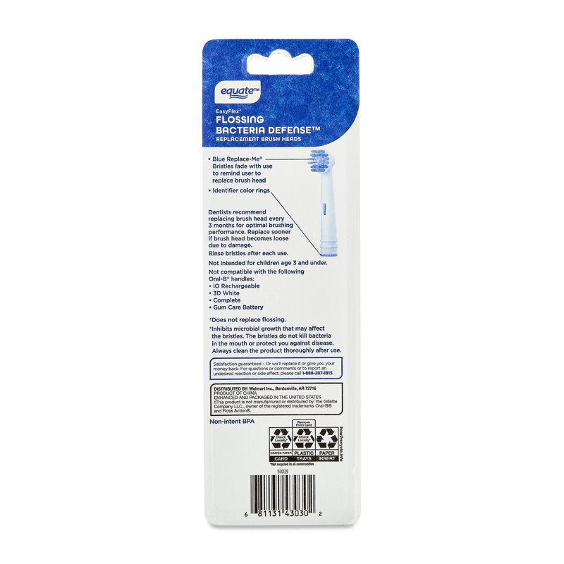 Electric Toothbrush Replacement Heads with Deep-Flossing Bristles - Pack of 8