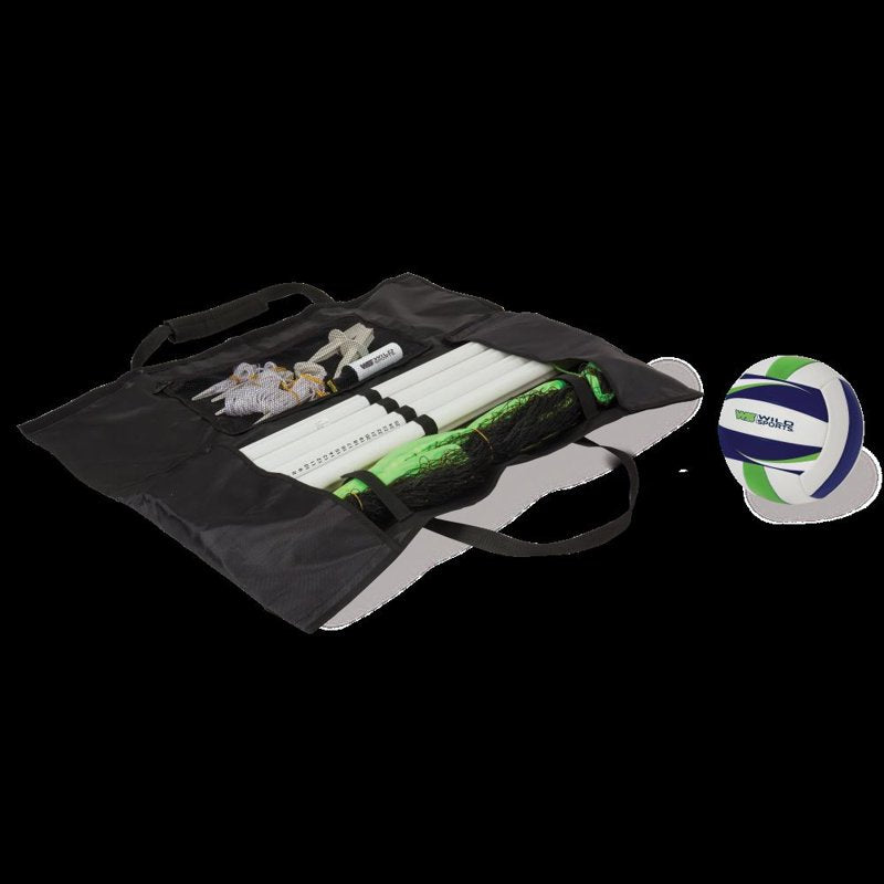 Outdoor Volleyball Set with 8 Ft Net, Official-Size Volleyball & Pump - Durable & Portable