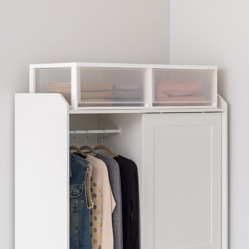 Stackable Plastic Storage Drawers with Clear Doors - Multiple Sizes and Pack Options