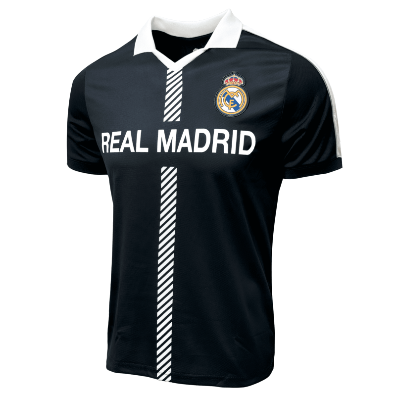 Licensed Real Madrid Soccer Jersey - Icon Sports Men’s YS–XXL, Black/White, 100% Polyester (Variation: Adult, S)