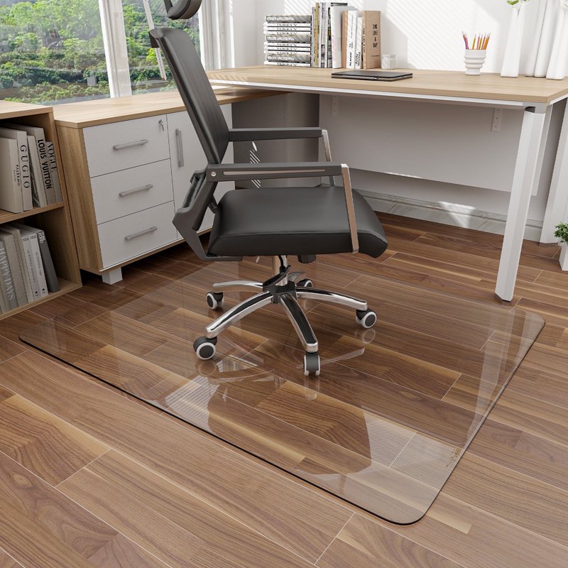 Tempered Glass Office Chair Mat for Carpet & Hard Floors - 36x46 Inches