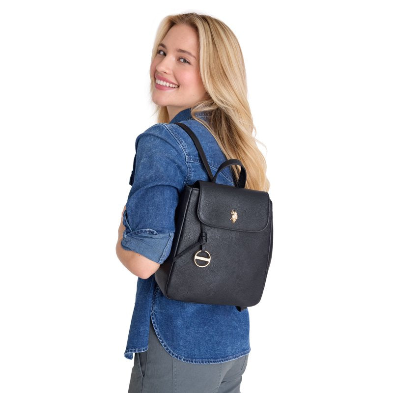 Unisex Black Legacy Backpack with Adjustable Straps and Multiple Compartments