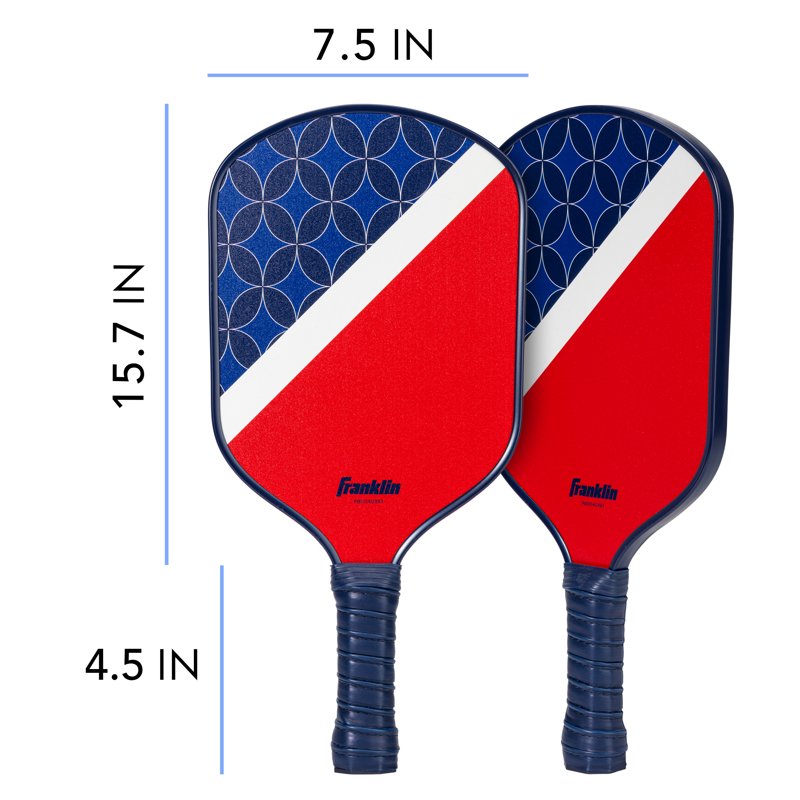 Single Variation: Franklin Sports Fiberglass Pickleball Paddle with Polypropylene Core - Red/White/Blue