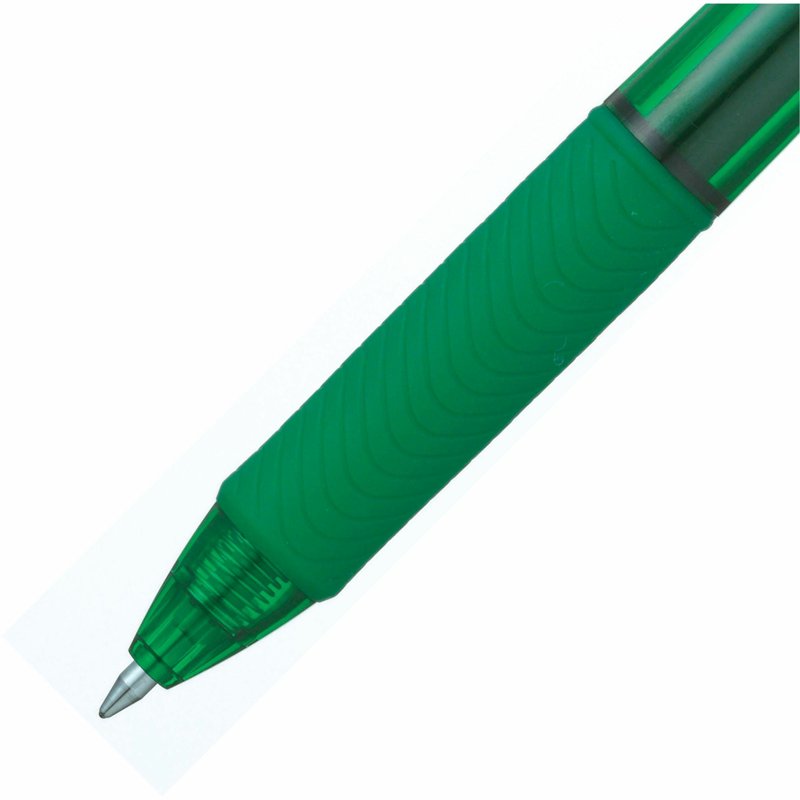 Retractable Gel Roller Pen 0.7mm with Green Ink, Metal Tip, Refillable