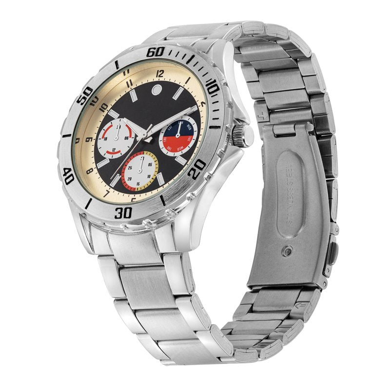 Men's Black Bracelet Wristwatch - Modern Quartz Watch with Durable Design