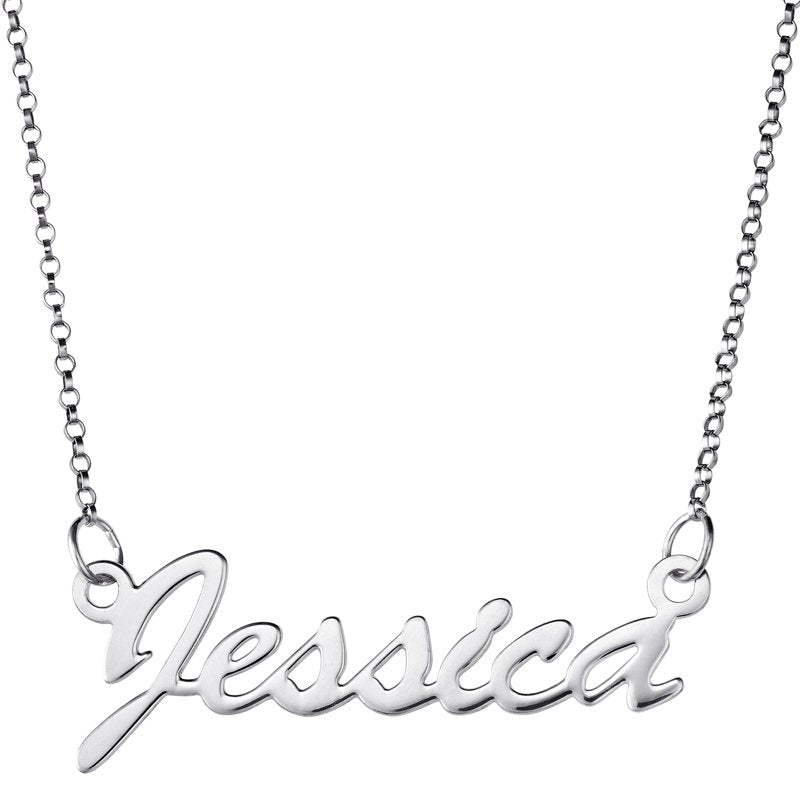 Personalized Name Necklace - Custom Script Pendant on 18-Inch Chain
