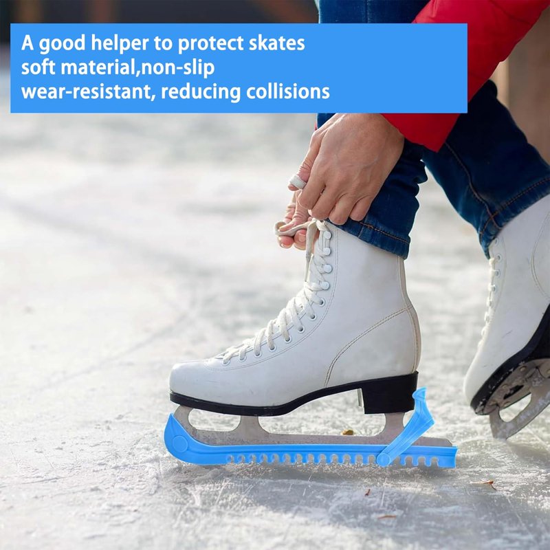 Ice Skate Blade Guards with Adjustable Buckle - 4 Pack for Adults & Youth