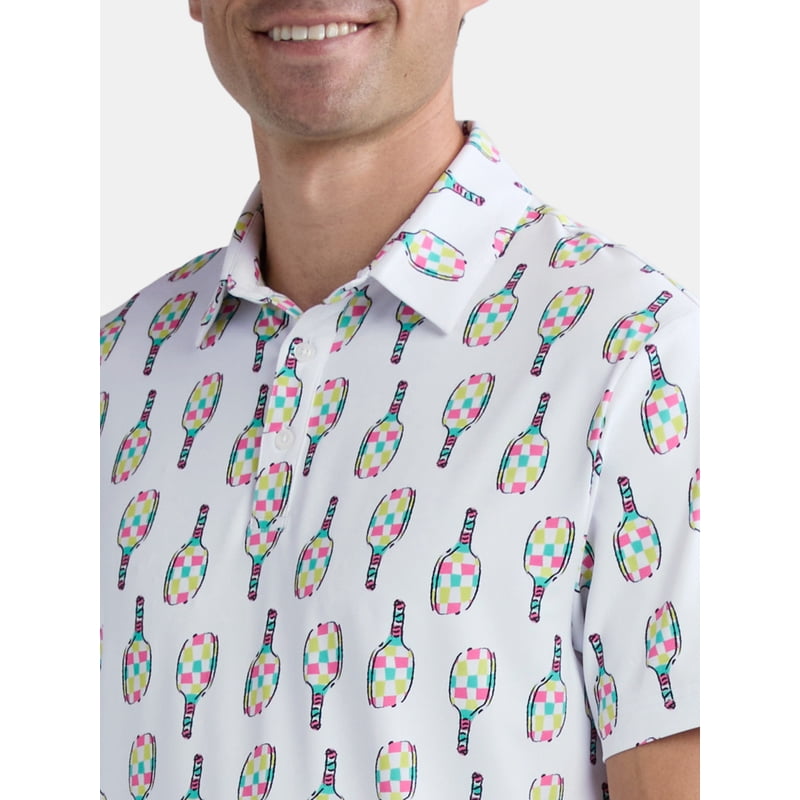 Men's Golf Polo Shirt with Allover Print and UPF50+ - Birdie Bound