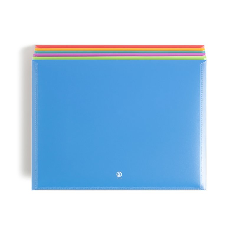 Multi-Color Document Holders Set - 8.5 x 11 inch Poly File Jackets with Snap Closure