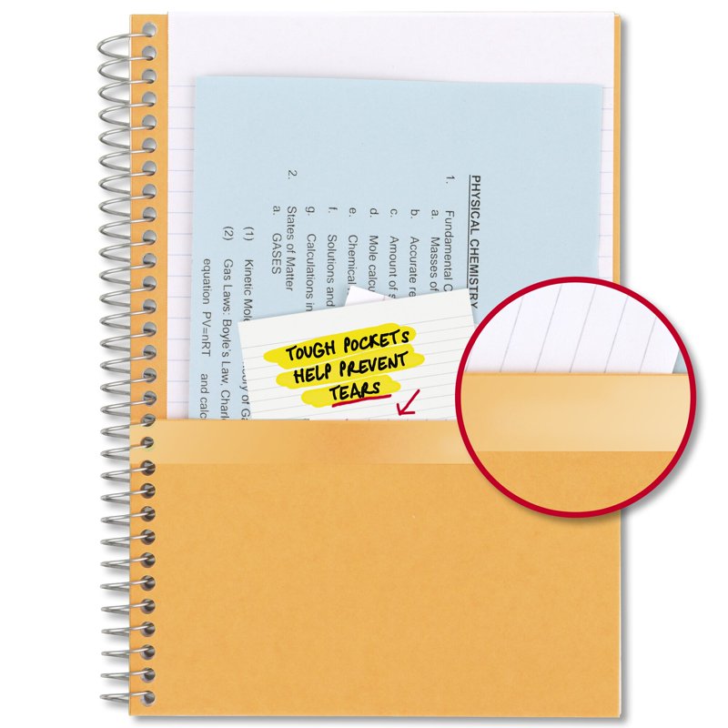 5-Subject Spiral Notebook 6x9 Inches, College Ruled, 12 Pack - Durable, Water-Resistant Cover