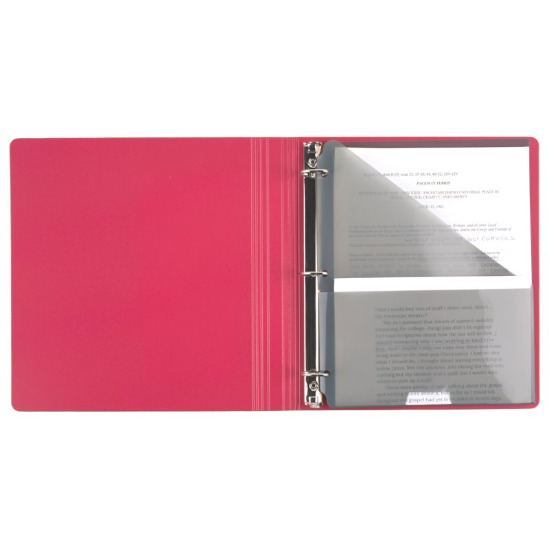 1-Inch Plastic Binder with D-Rings, 225 Sheets, Assorted Colors, 11 3/4 x 11 Inches