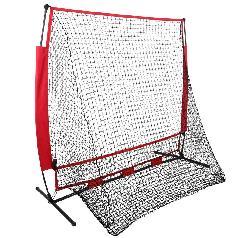 Portable Baseball & Softball Practice Net 5x5ft with Metal Frame & Carry Case