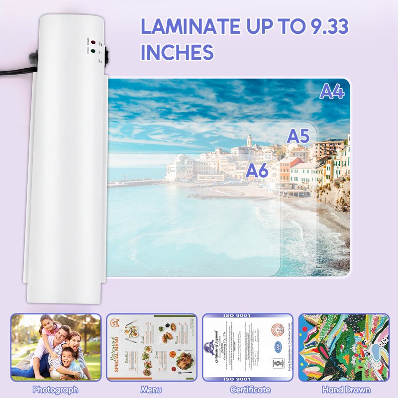 9-In-1 Thermal Laminator Machine Set for A4 Documents with Pouches & Accessories
