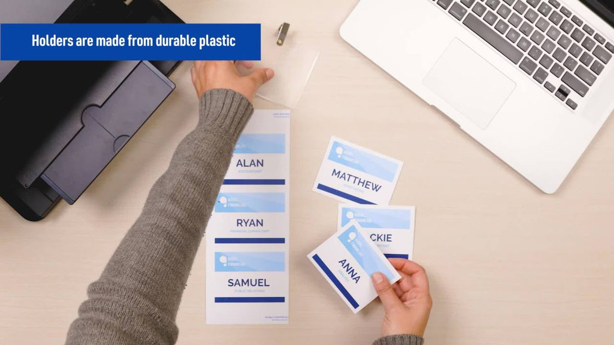 Name Badge Holders with Cords - 3 x 4 Inches, Pack of 100