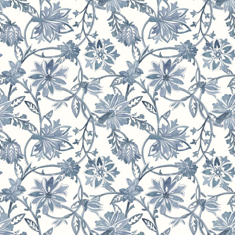Precut 2-Yard Cotton Duck Fabric with Jacobean Floral Print for Home Decor & Sewing