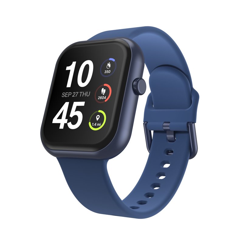 Unisex Smartwatch with Interchangeable Silicone Strap - Fitness & Health Tracking
