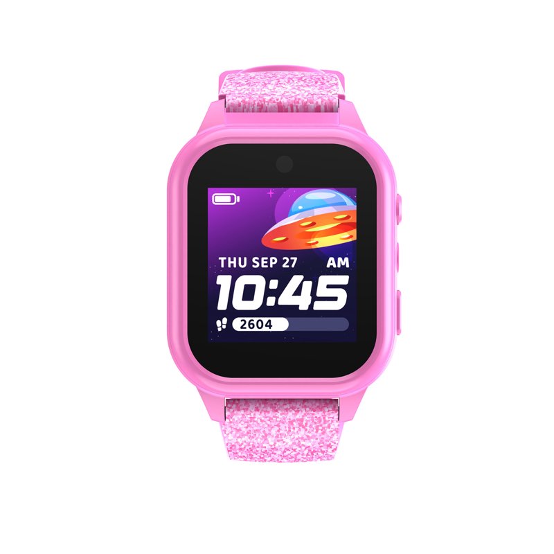 Kids Smartwatch with Camera, Audiobooks & Games – Pink Glitter Strap, Waterproof