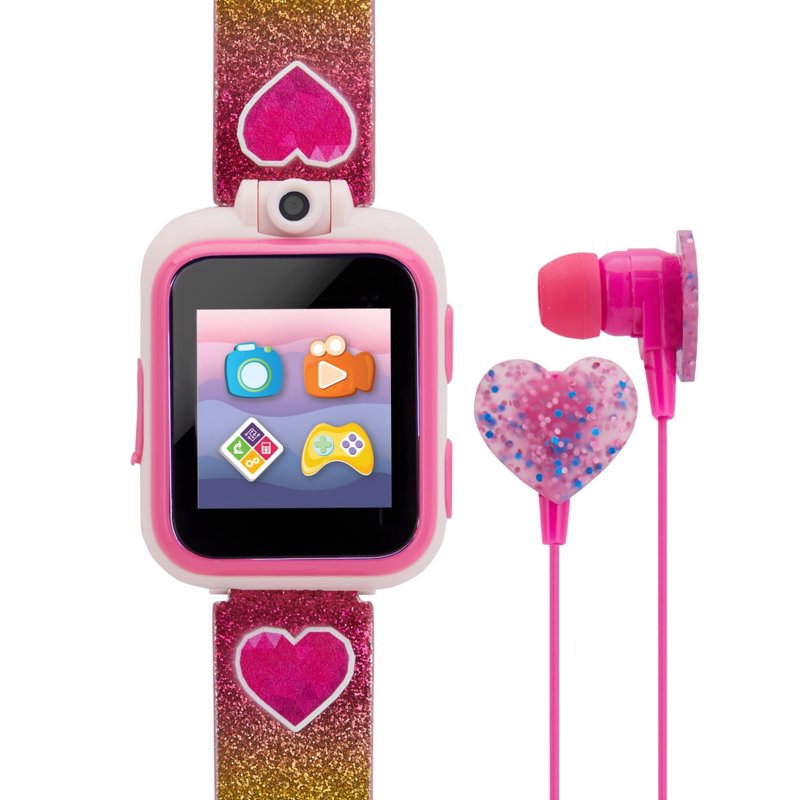 Kids Smartwatch and Earbuds Set - Rainbow Glitter Heart & Multiple Colors