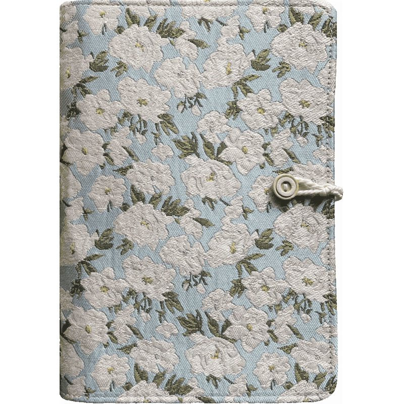 Refillable A5 Flower Embroidered Journal with Pen Loop and Pockets