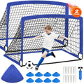 4x3ft Portable Folding Soccer Goals Set for Backyard Kids 2 Pack Blue