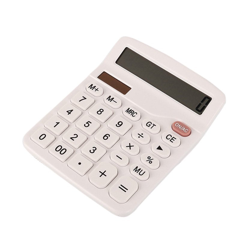 12-Digit Solar & Battery Powered Desktop Calculator - Office & Home Use