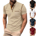 Men's Short Sleeve Golf Shirt with Turndown Collar - Breathable Casual Top