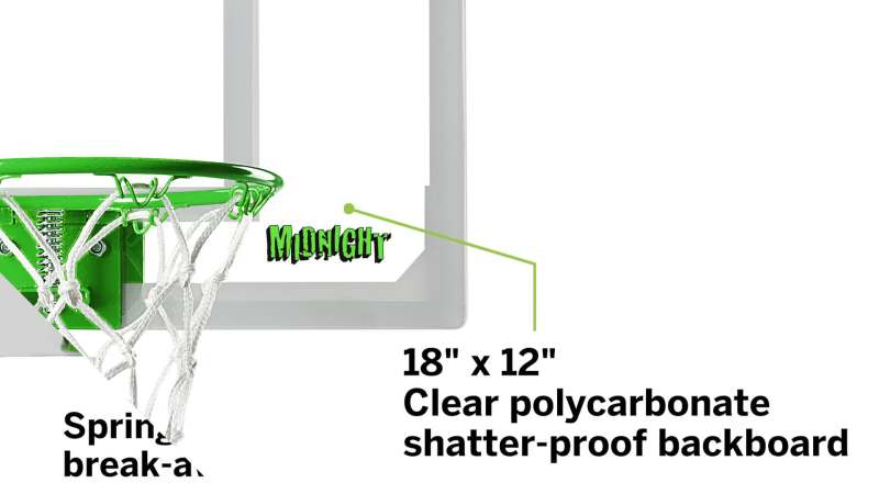 Glow-in-The-Dark Mini Basketball Hoop for Door 18x12 Inches - SKLZ Pro