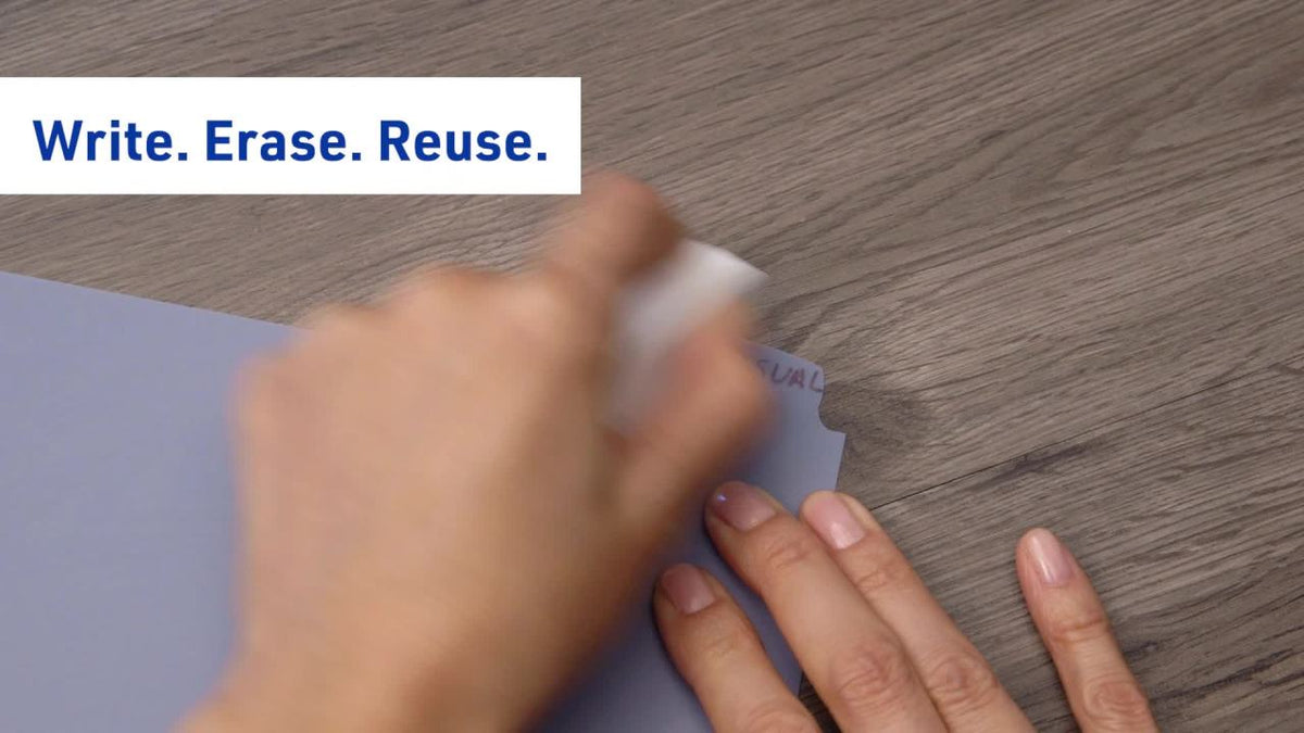 Write and Erase Mini Divider Set - 5-Tab Reusable Plastic Organizer