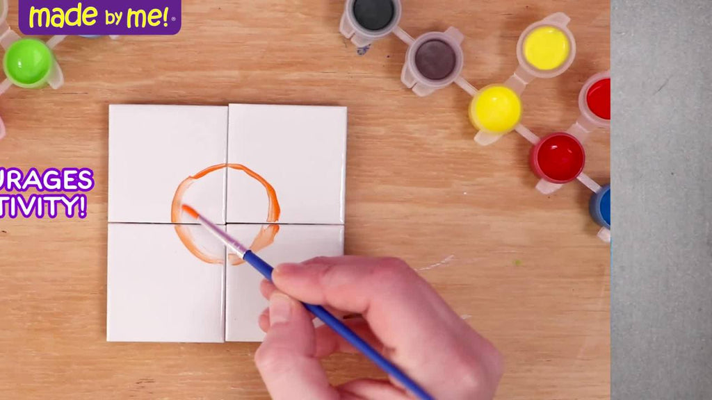 Magnetic Tile Art Craft Kit with 12 Ceramic Tiles & Paint for Kids & Teens
