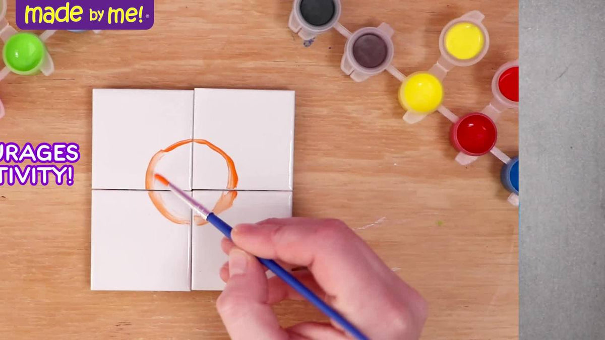 Magnetic Tile Art Craft Kit with 12 Ceramic Tiles & Paint for Kids & Teens
