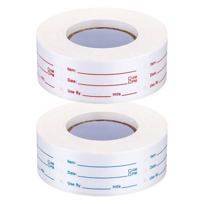 Removable Food Storage Labels - 2 Rolls, 1000 Waterproof & Oil-Resistant Stickers for Jars & Containers