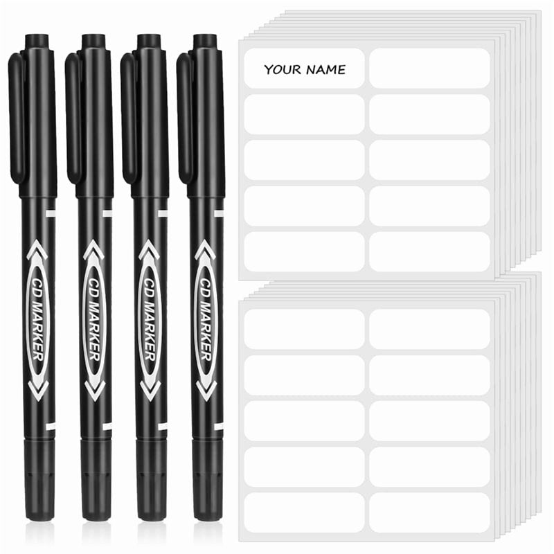 Waterproof Fabric Clothing Labels with Markers - No Iron, Washable, 200 Pack
