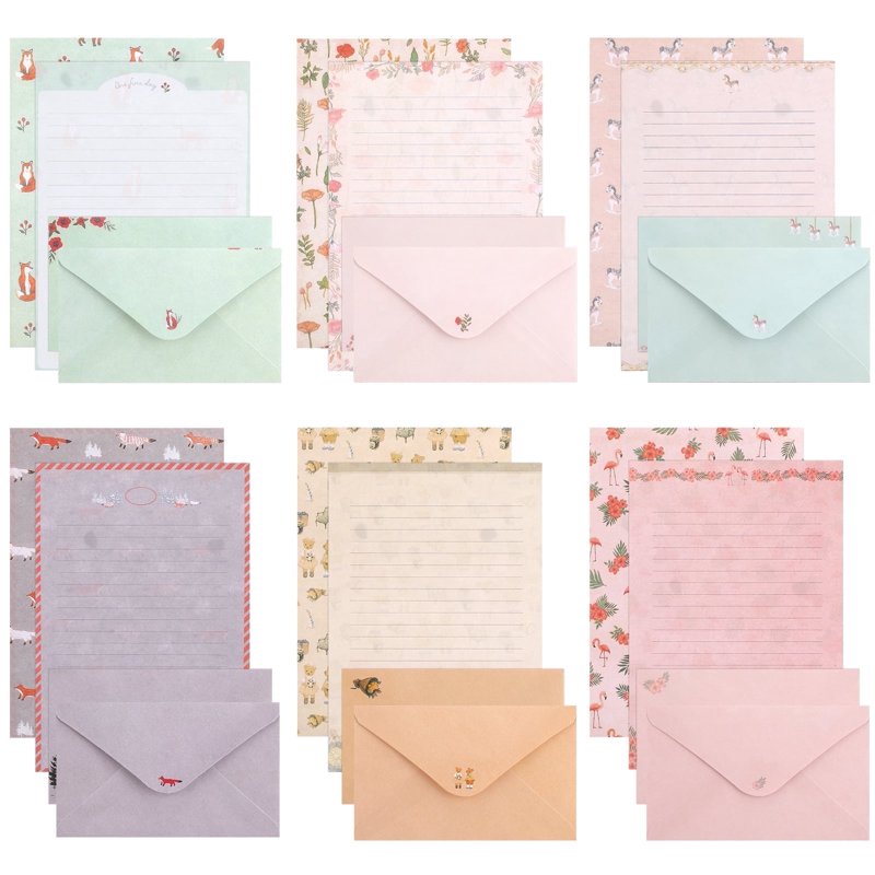 54-Piece Stationery Set with Envelopes and Labels for Writing Letters and Invitations