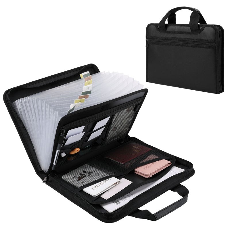 Fireproof Accordion File Organizer with 13 Pockets, Water-Resistant Document Storage Safe