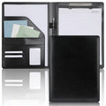Leather Portfolio Clipboard Folder with Writing Pad - A4 Document Organizer for Business & Office
