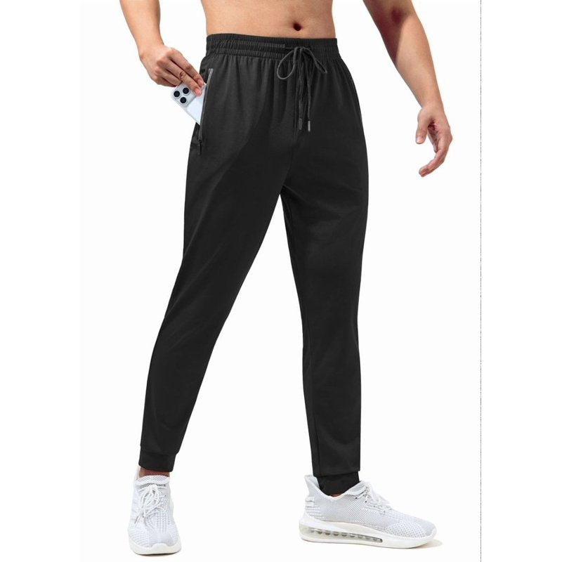 Men's Slim Fit Joggers with Zipper Pockets for Gym & Activewear