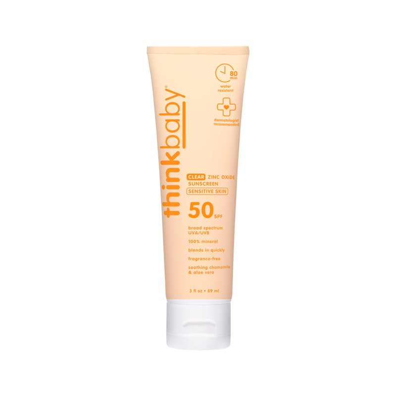 SPF 50 Zinc Sunscreen for Sensitive Skin - Water-Resistant, Fragrance-Free, 3 oz