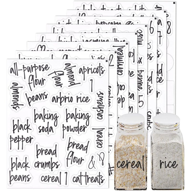 168pcs Food Container Labels for Pantry & Jars - Waterproof & Oil-Resistant