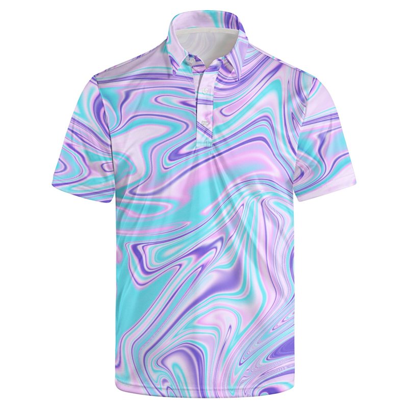 Men's Trippy Golf Shirt - Performance Short Sleeve Polo for Rave & Casual Wear