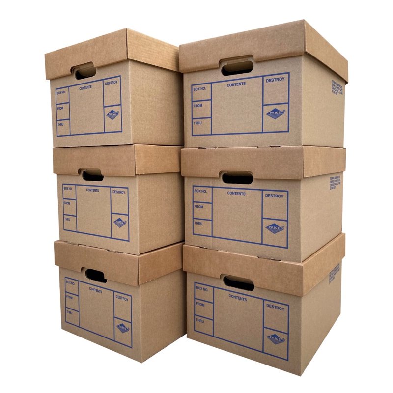 File Moving Boxes 200# Strength Small 15x12x10 Inches 6 Pack - Office Storage