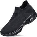 Men's Lightweight Breathable Non-Slip Walking Shoes - All Black Size 7.5