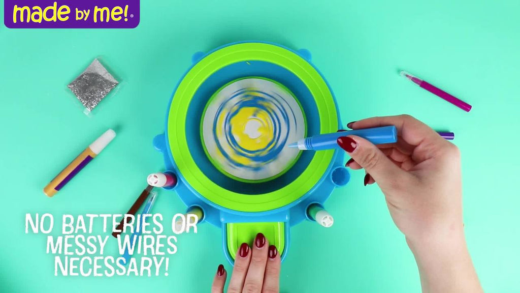 Spin Art Kit for Kids - Create Vibrant Rainbow & Metallic Designs