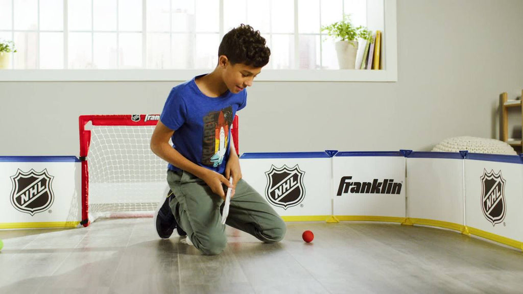 Mini Hockey Rink Set with Goals Sticks and Balls - Indoor PVC Play Area